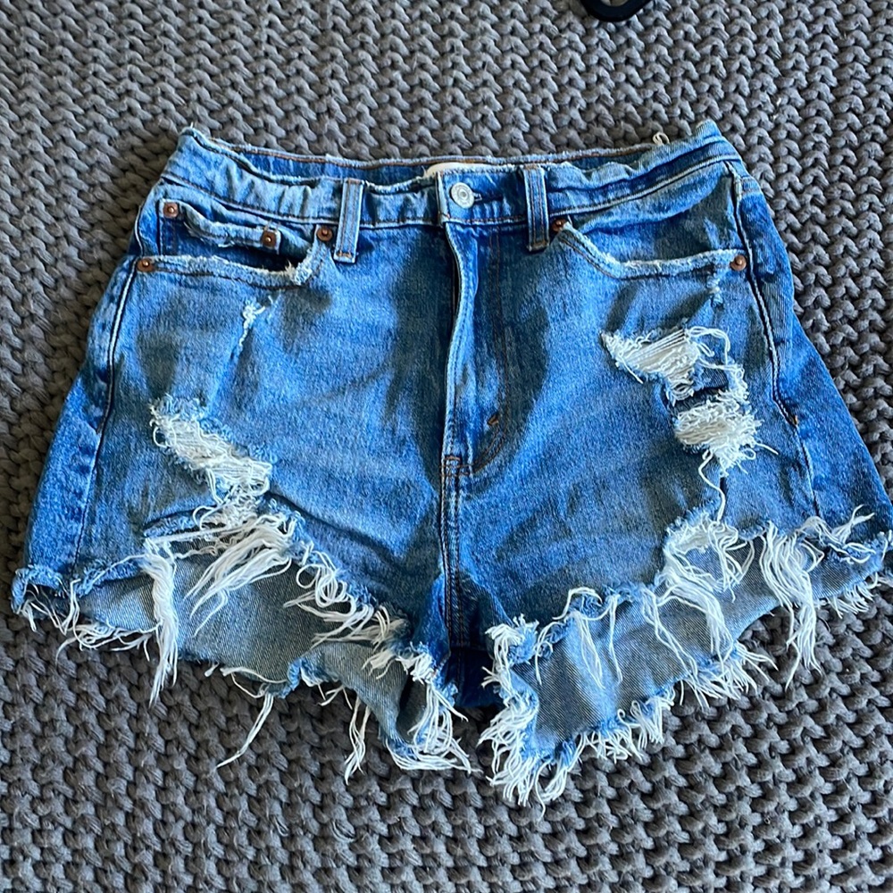 Abercrombie high rise curve love denim shorts